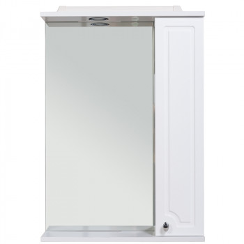 Зеркало со шкафчиком Rush Crete 75 с подсветкой белый глянец прямоугольное