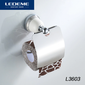 Держатель туалетной бумаги Ledeme L3603 36 латунь белый, хром
