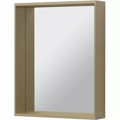 Зеркало подвесное для ванной Allen Brau Reality 60х75 с подсветкой и сенсорным выключателем, латунь браш (1.32016.03)