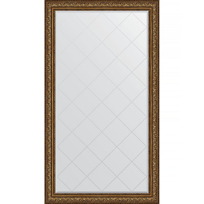 Зеркало напольное Evoform ExclusiveG Floor 205х115 BY 6377 с гравировкой в багетной раме Виньетка состаренная бронза 109 мм