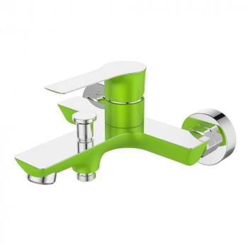Смеситель DEVIDA серия ZUTTOGRASS для ванны, с литым корпусомизливом и кнопочным дивертором, зеленый DVS122414G