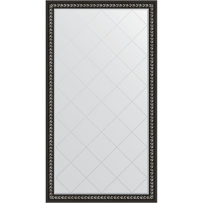 Зеркало напольное Evoform ExclusiveG Floor 199х110 BY 6348 с гравировкой в багетной раме Черный ардеко 81 мм
