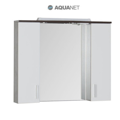 Aquanet Тиана 90 00172399 зеркало с подсветкой, венге/фасад белый