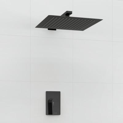 Встраиваемый комплект для душа с верхней душевой насадкой WasserKRAFT  (A66181), черный глянец