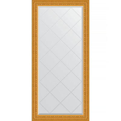 Зеркало настенное Evoform ExclusiveG 157х75 BY 4267 с гравировкой в багетной раме Сусальное золото 80 мм