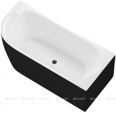 Акриловая ванна Aquanet Family Elegant B 180x80 3806N Matt Finish панель Black matte отдельностоящая асимметричная (00293079)