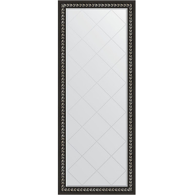 Зеркало напольное Evoform ExclusiveG Floor 199х80 BY 6308 с гравировкой в багетной раме Черный ардеко 81 мм