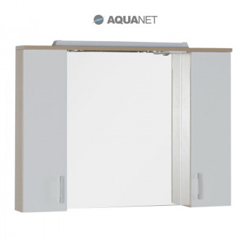 Aquanet Тиана 90 00172807 зеркало с подсветкой, светлый дуб/фасад белый