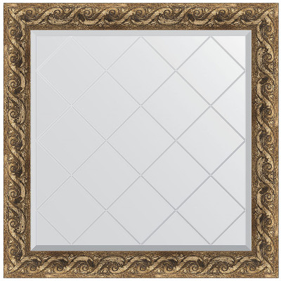 Зеркало настенное Evoform ExclusiveG 86х86 BY 4313 с гравировкой в багетной раме Фреска 84 мм