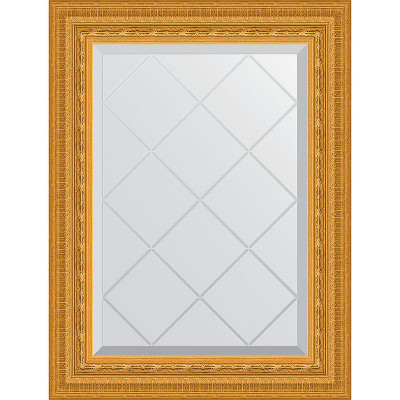 Зеркало настенное Evoform ExclusiveG 72х55 BY 4009 с гравировкой в багетной раме Сусальное золото 80 мм