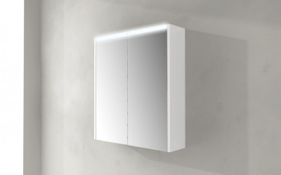 Зеркальный шкаф с двумя распашными дверьми с LED подсветкой дверей CEZARES 84217