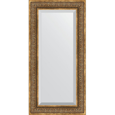 Зеркало настенное Evoform Exclusive 119х59 BY 3500 с фацетом в багетной раме Вензель бронзовый 101 мм