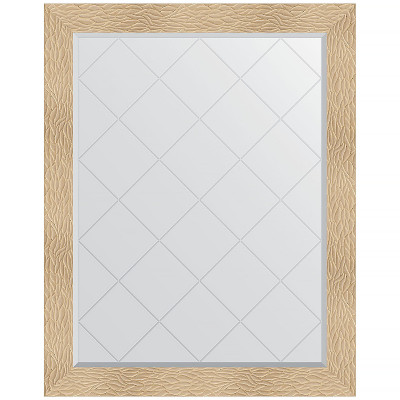 Зеркало настенное Evoform ExclusiveG 121х96 BY 4365 с гравировкой в багетной раме Золотые дюны 90 мм
