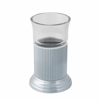MIGLIORE Fortuna 27751+27928 стакан в настольном держателе, стекло прозрачное/хром