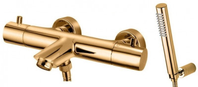 Термостатический смеситель для ванны и душа Paffoni Light золото LIQ023HG
