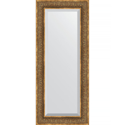 Зеркало настенное Evoform Exclusive 139х59 BY 3526 с фацетом в багетной раме Вензель бронзовый 101 мм