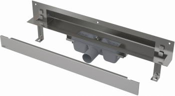 Дренажная система для монтажа в стену, накладная панель нержавеющая сталь-мат AlcaPlast APZ5-SHADE-850