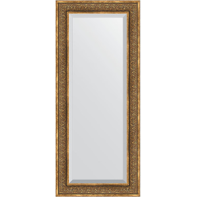 Зеркало настенное Evoform Exclusive 149х64 BY 3552 с фацетом в багетной раме Вензель бронзовый 101 мм
