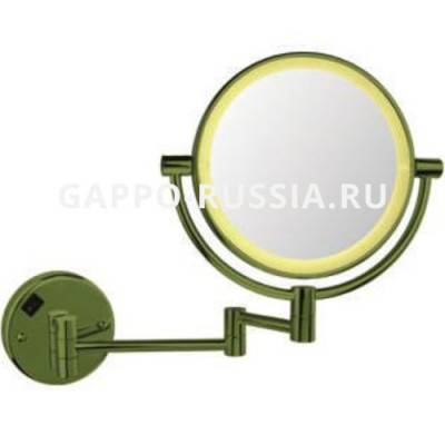 Косметическое зеркало с подсветкой Gappo настенное бронза (G6103-4) 20x20 см