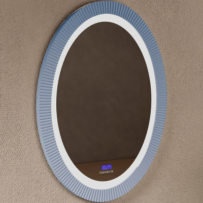Зеркало для ванной Abber Stein 60 AS6601Blau с подсветкой Голубое с многофункциональной панелью
