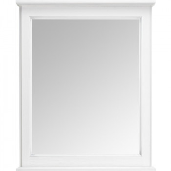 Зеркало в ванную ASB-Woodline Венеция 70 11940 белое с патиной серебро прямоугольное