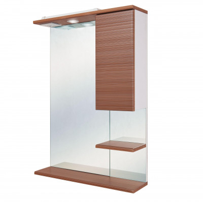Зеркальный шкафчик Onika Элита 60, штрокс коричневый, правый, с подсветкой (206024)