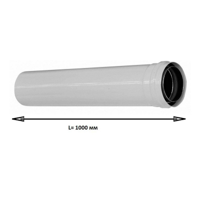 Труба эмалированная диам. 80 мм, длина 1000 мм BAXI (KHG71401831)