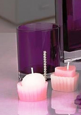 Стакан для зубной пасты Primanova Roma (фиолетовый) 7х7х8 см полимер D-14723