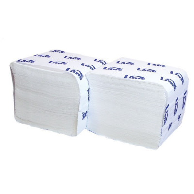 Lime Туалетная бумага листовая в пачках V укладка 2 сл белая 10.5 х 21.5 см 200 шт