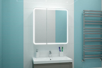 Зеркальный шкаф Misty Альфредо 800x800 LED с розеткой (МВК24)