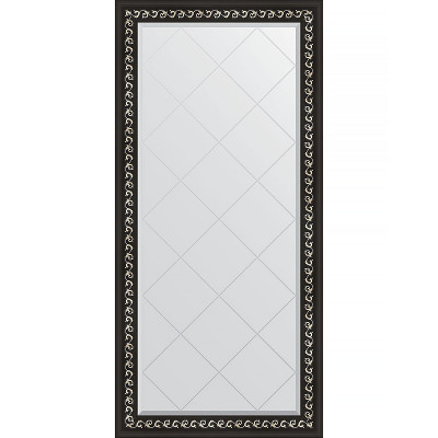Зеркало настенное Evoform ExclusiveG 157х75 BY 4268 с гравировкой в багетной раме Черный ардеко 81 мм