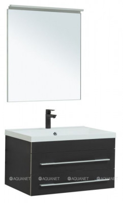 Комплект мебели для ванной Aquanet Верона 75 черный матовый (00287638)