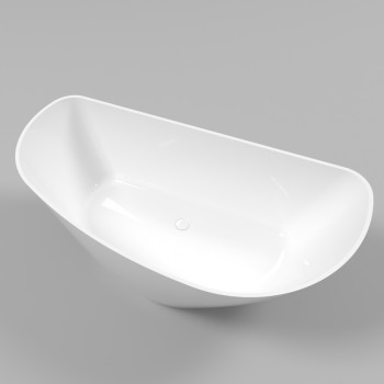Ванна асимметричная WHITECROSS Topaz 170x80 белый глянец иск. камень (0212.170080.100)