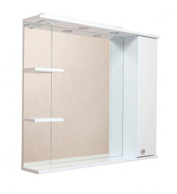 Зеркальный шкафчик Onika Эльбрус 90 белый, правый, с подсветкой (209004)