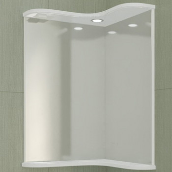 Зеркало в ванную СанТа Аврора 65 с подсветкой угловое прямоугольное