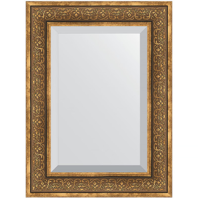 Зеркало настенное Evoform Exclusive 79х59 BY 3396 с фацетом в багетной раме Вензель бронзовый 101 мм