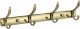 Планка с крючками для ванной (4 крючка) Savol S-00114B нерж сталь золото  (S-00114B)