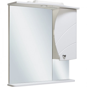 Зеркало со шкафчиком Runo Глория 70 R 00000000929 с подсветкой белое прямоугольное