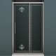 Душевая дверь Cezares Retro 110 RETRO-BF-1-110-PP-Cr профиль хром стекло матовое с прозрачным рисунком  (RETRO-BF-1-110-PP-Cr)