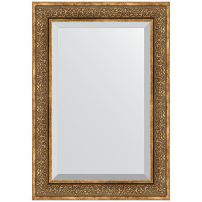Зеркало настенное Evoform Exclusive 99х69 BY 3448 с фацетом в багетной раме Вензель бронзовый 101 мм