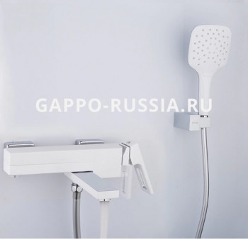 Смеситель для ванны Gappo Futura настенный однорычажный белый/хром (G3217-8)