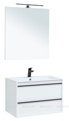 Комплект мебели для ванной Aquanet Lino 80 белый матовый (00271955)