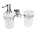 WasserKRAFT Lippe K-6589 дозатор для жидкого мыла и стаканчик, матовое стекло/хром WasserKRAFT Leine К-5089 набор для ванной комнаты настенный (матовое стекло) (K-6589)