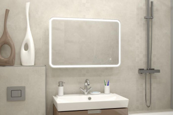 Зеркальный шкаф в ванную Misty Токио 900х530 LED с розеткой (МВК010)