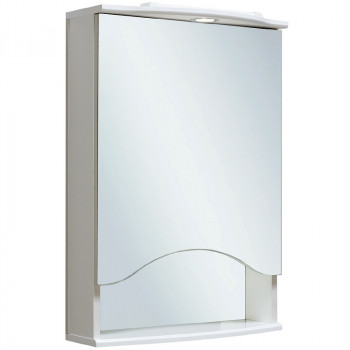 Зеркальный шкаф в ванную Runo Фортуна 50 R 00000001027 с подсветкой белый прямоугольное