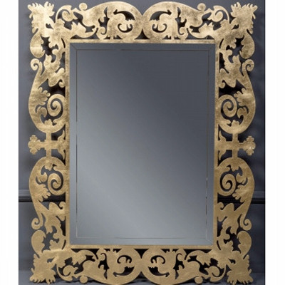 Зеркало в ванную ArmadiArt Caprice 553 80х100 см с подсветкой, золото