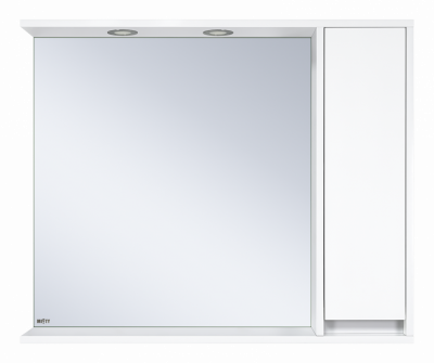 Зеркальный шкаф Misty Алиса - 100 белый правый Э-Али04100-01П