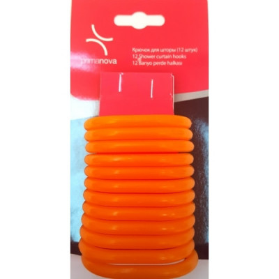 Кольца для штор Primanova оранжевые (в комплекте 12 шт.) 5х3х0.5 см пластик M-05417