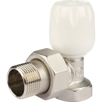 Клапан ручной терморегулирующий с неподъемным шпинделем, угловой 3/4" STOUT SVRs (SVRs-1152-000020)