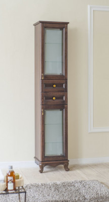 Аллигатор-мебель Барселона 35 пенал (стекло), коричневый, массив бука